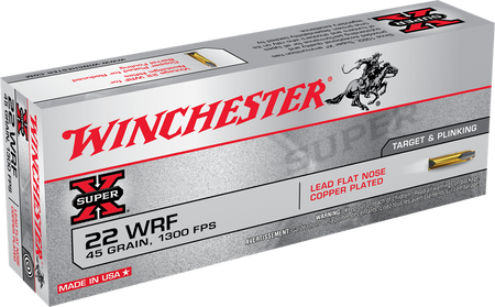 Winchester .22 Long Rifle SUPER-X 45 grain Copper Plated Lead Flat Nose ammunition