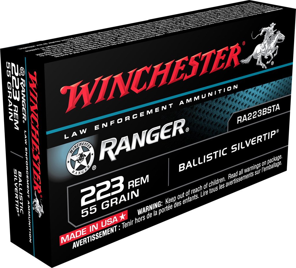 Winchester .223 Remington Ranger 55 grain Ballistic Silvertip ammunition