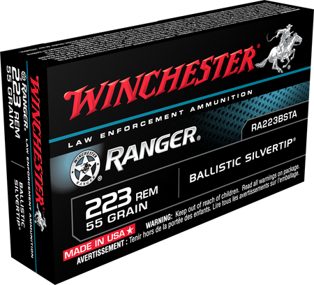Winchester .223 Remington Ranger 55 grain Ballistic Silvertip ammunition