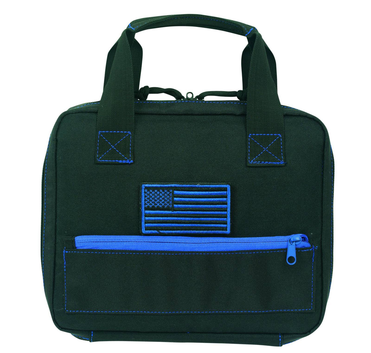 Voodoo Tactical Custom Pistol Case Black with Blue Stitching