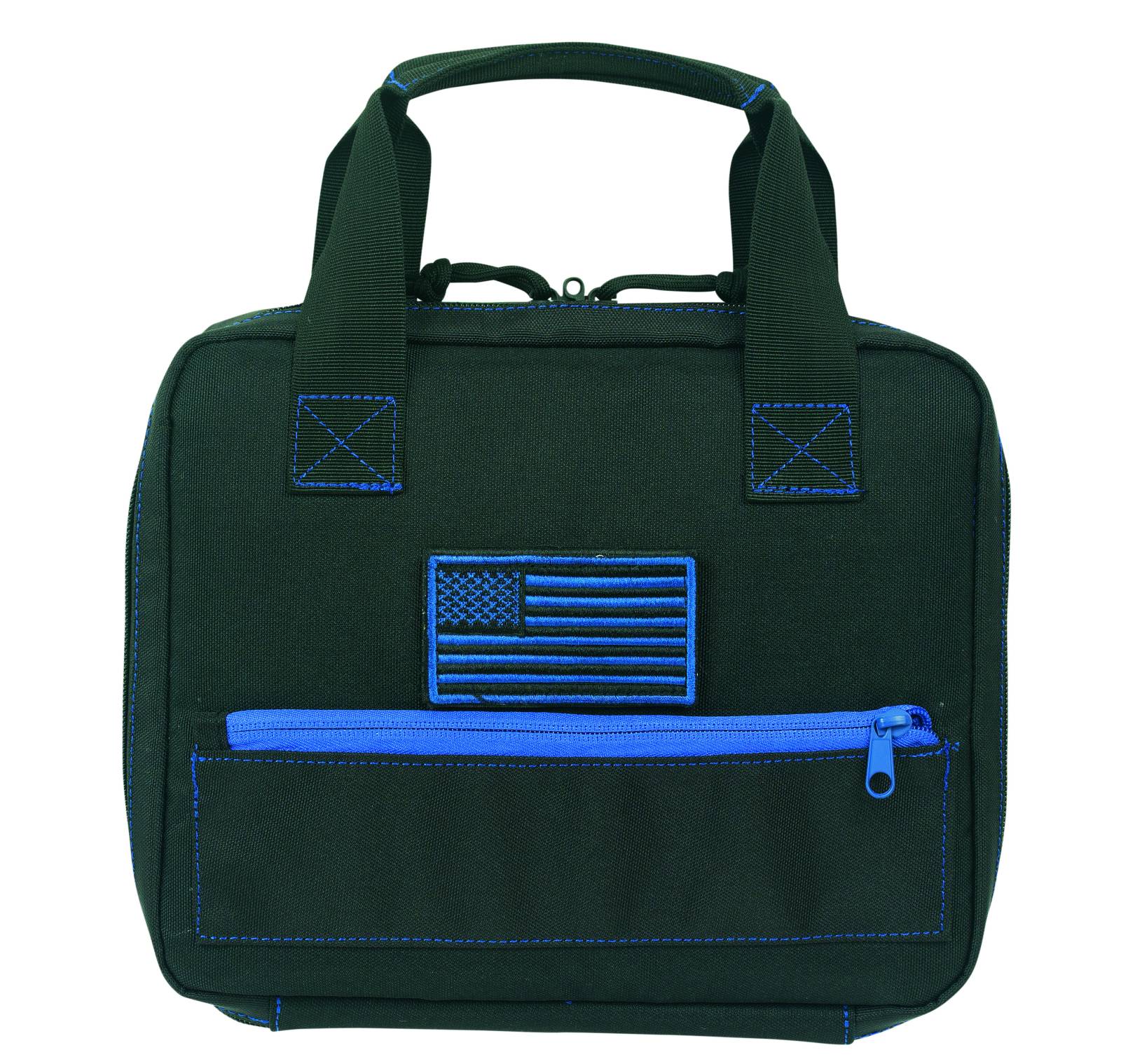 Voodoo Tactical Custom Pistol Case Black with Blue Stitching