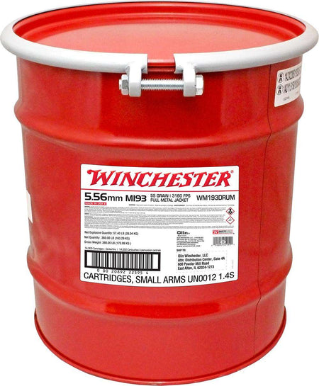 Winchester 5.56x45mm NATO USA M193 Drum 55 grain Full Metal Jacket ammunition