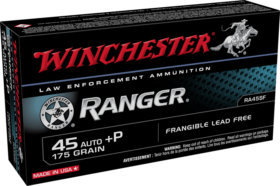 Winchester .45 ACP/Auto Ranger 175 grain Frangible ammunition
