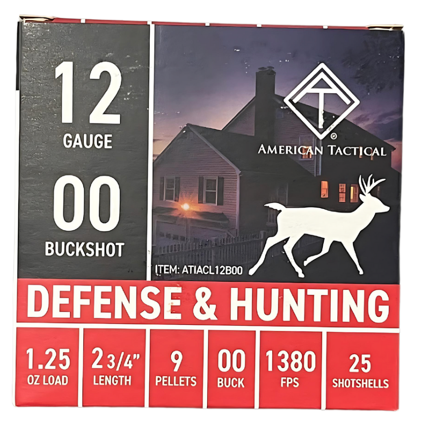 ATI 12 Gauge Shotgun Ammo  2.75 in 1-1/4 oz 00 Buck