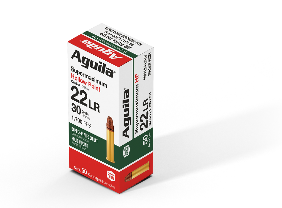 Aguila .22 Long Rifle Supermaximum 30 grain Lead Hollow Point ammunition