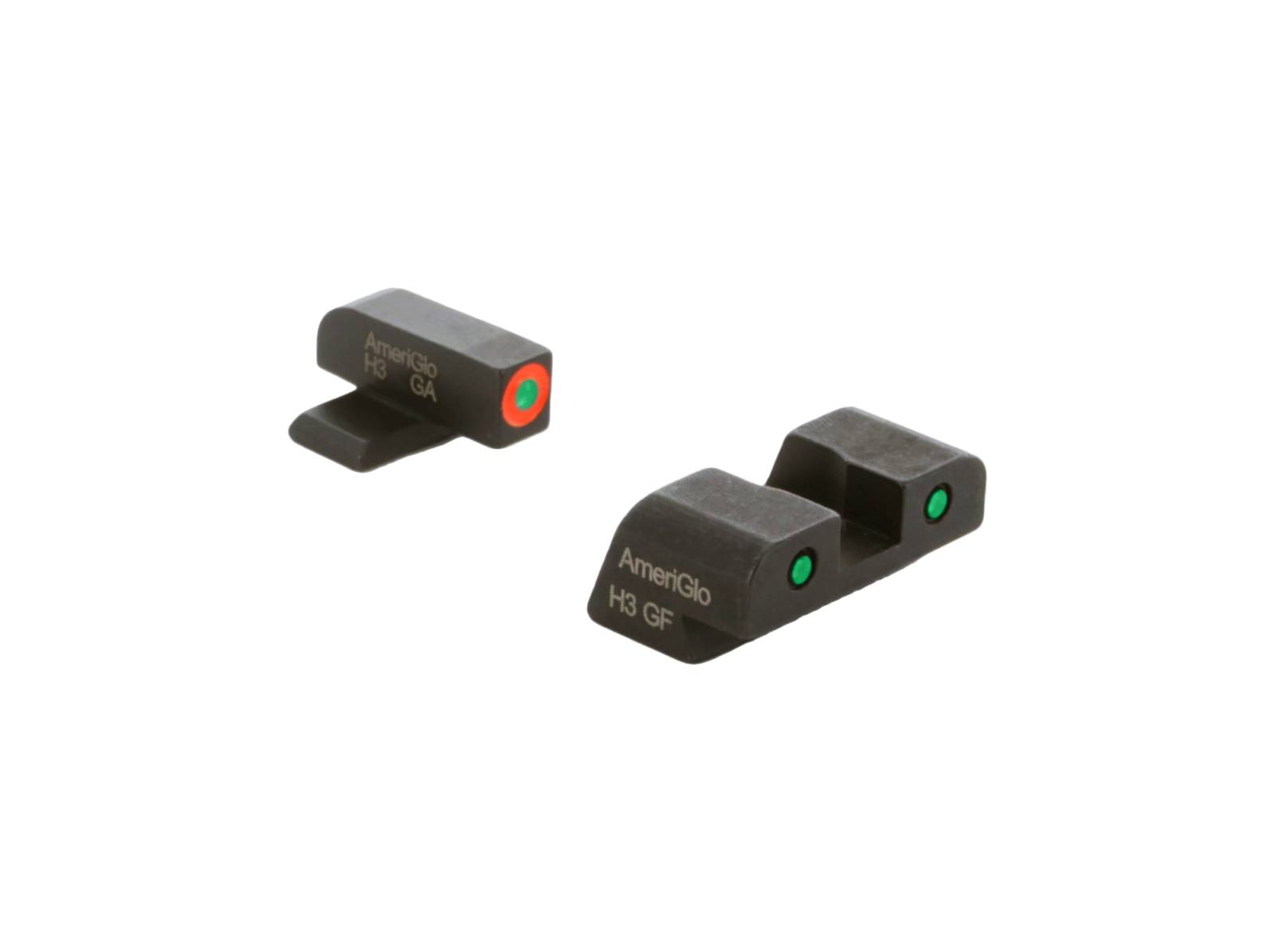 AmeriGlo Springfield Hellcat Standard Night Sight Set Green Orange Front Green Black Rear