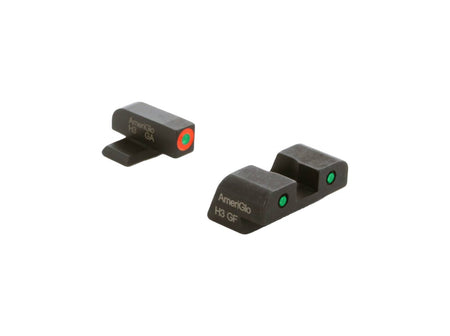 AmeriGlo Springfield Hellcat Standard Night Sight Set Green Orange Front Green Black Rear