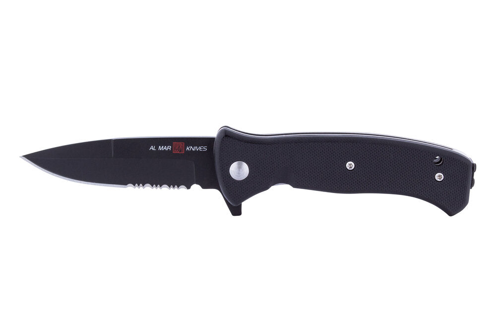 Al Mar Knives Mini S.E.R.E. 2020 Night G-Series Folding Knife 3 In D2 Combo Blade