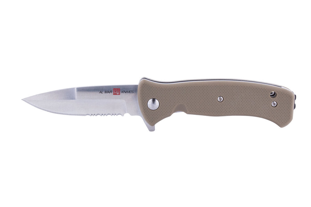 Al Mar Mini S.E.R.E. Coyote 3" Combo Blade 8CR Stainless Folder