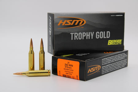 HSM Trophy Gold Berger Hybrid Tactical Open Tip Match 87 Grain .243 Winchester 3267 fps 837306007323