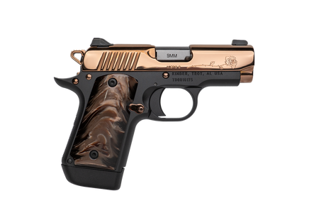 KIMBER MICRO 9 ROSE GOLD 9MM PISTOL ROSE ENGRAVED GODDESS KIRINITE GRIP 1-7RD