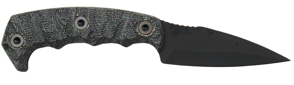 Half Face Blades Humint 8" OA 3" CPM S45VN Blade Armor Black Micarta Grip