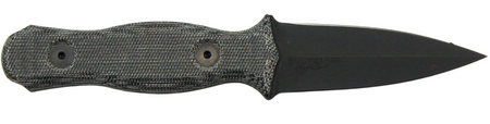 Half Face Blades Trident Dagger 6.75" OA 3" S45VN HRC60 Armor Black Micarta Grip