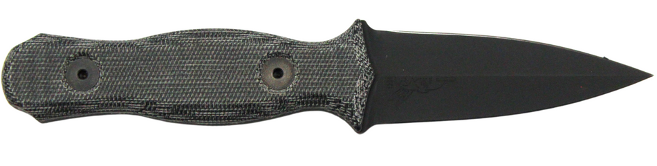 Half Face Blades Trident Dagger 6.75" OA 3" S45VN HRC60 Armor Black Micarta Grip