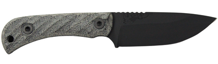 Half Face Blades Cavner Jr S45VN 3.5" Blade Armor Black with Gray Micarta Handle