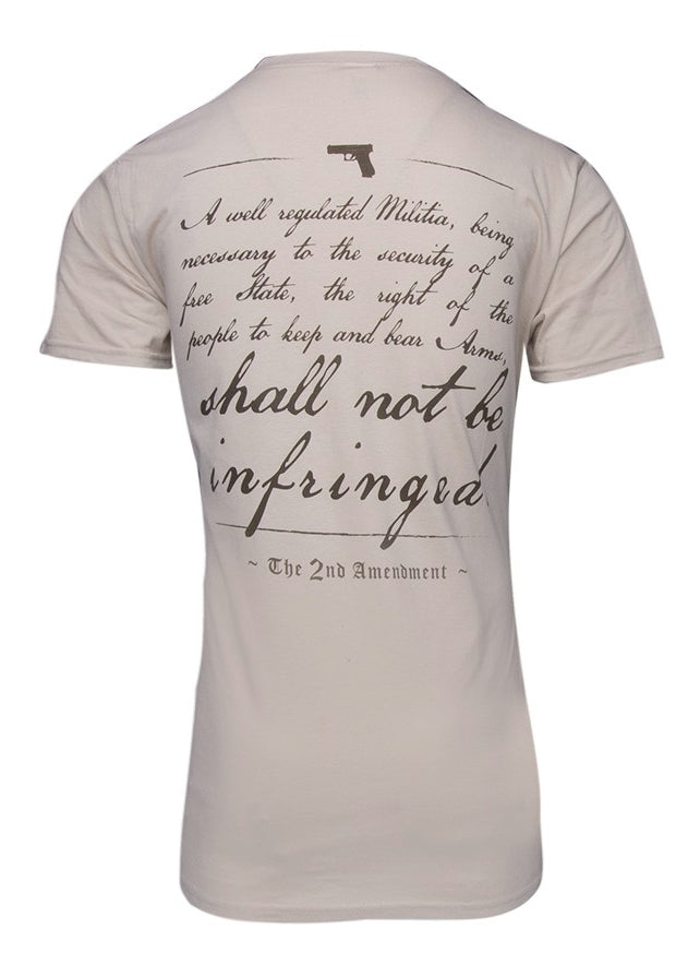 Glock 2nd Amendment Tee Shirt Tan - Small