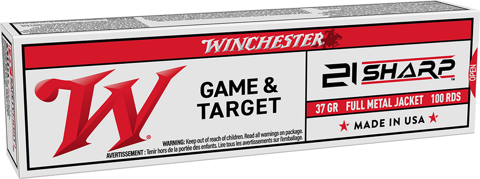 Winchester .21 Sharp Game & Target 42 grain Full Metal Jacket ammunition