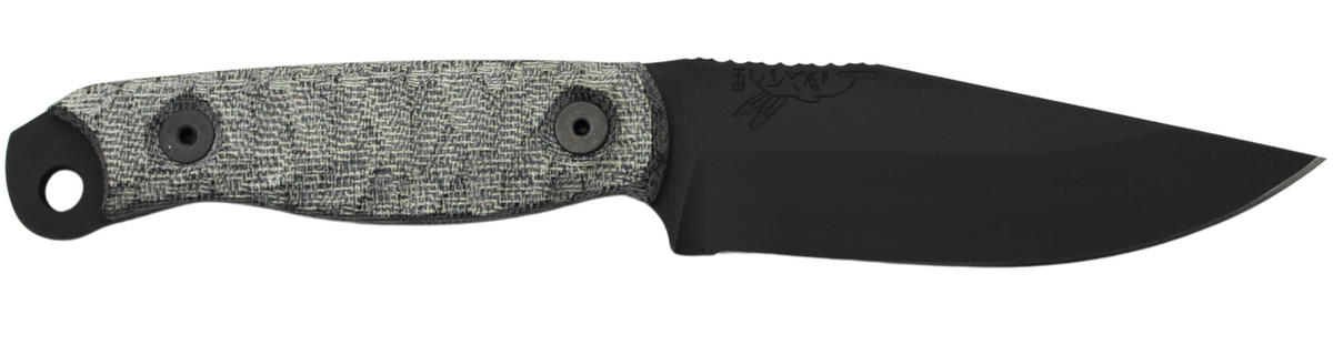 Half Face Blades Crow Scalper 8.3" OA 4" S45VN Blade Armory Black Micarta Grip