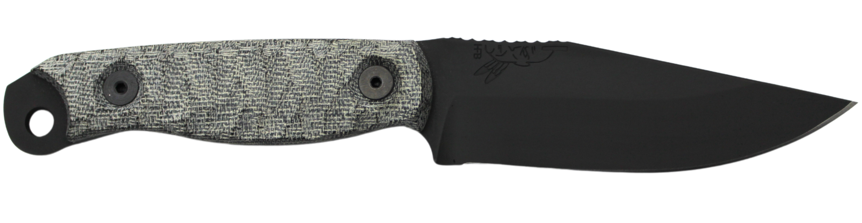 Half Face Blades Crow Scalper 8.3" OA 4" S45VN Blade Armory Black Micarta Grip