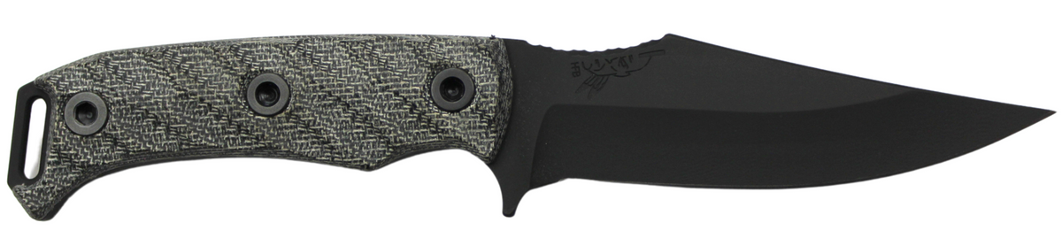 Half Face Blades Tosahwi 8.1" OA 4" CPM S45VN Blade Armory Black Micarta Grip