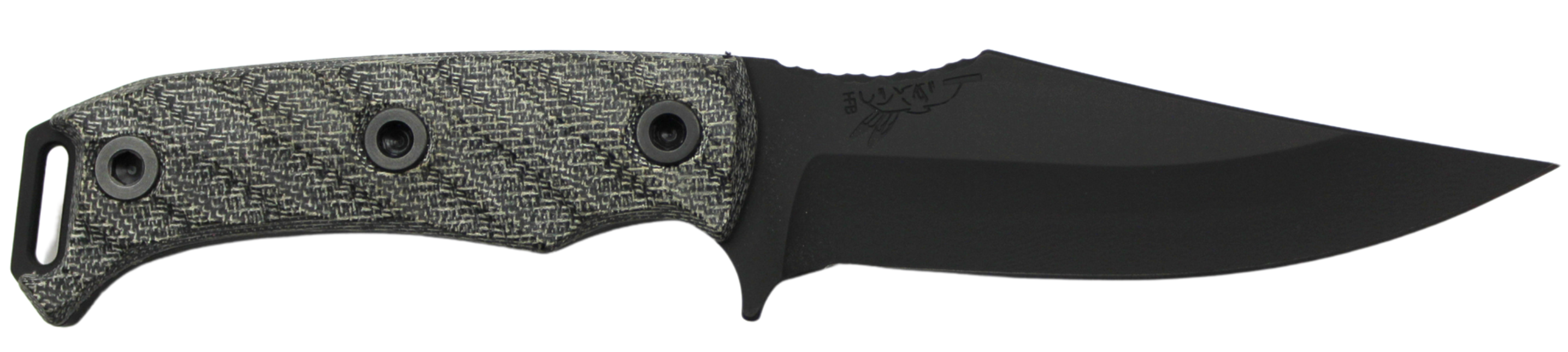 Half Face Blades Tosahwi 8.1" OA 4" CPM S45VN Blade Armory Black Micarta Grip