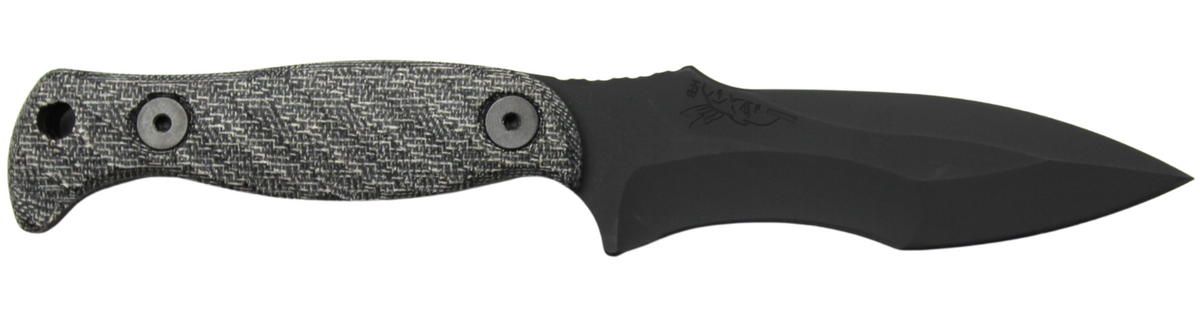 Half Face Blades Extremis 7.5" OA 3.5" S45VN Blade Armor Black Micarta Grip