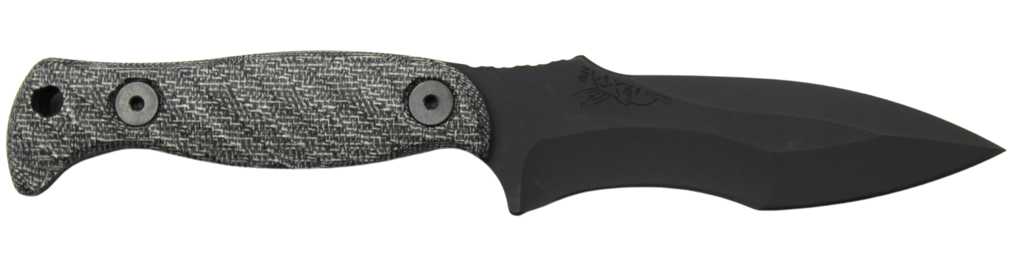 Half Face Blades Extremis 7.5" OA 3.5" S45VN Blade Armor Black Micarta Grip