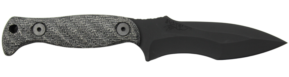 Half Face Blades Extremis 7.5" OA 3.5" S45VN Blade Armor Black Micarta Grip