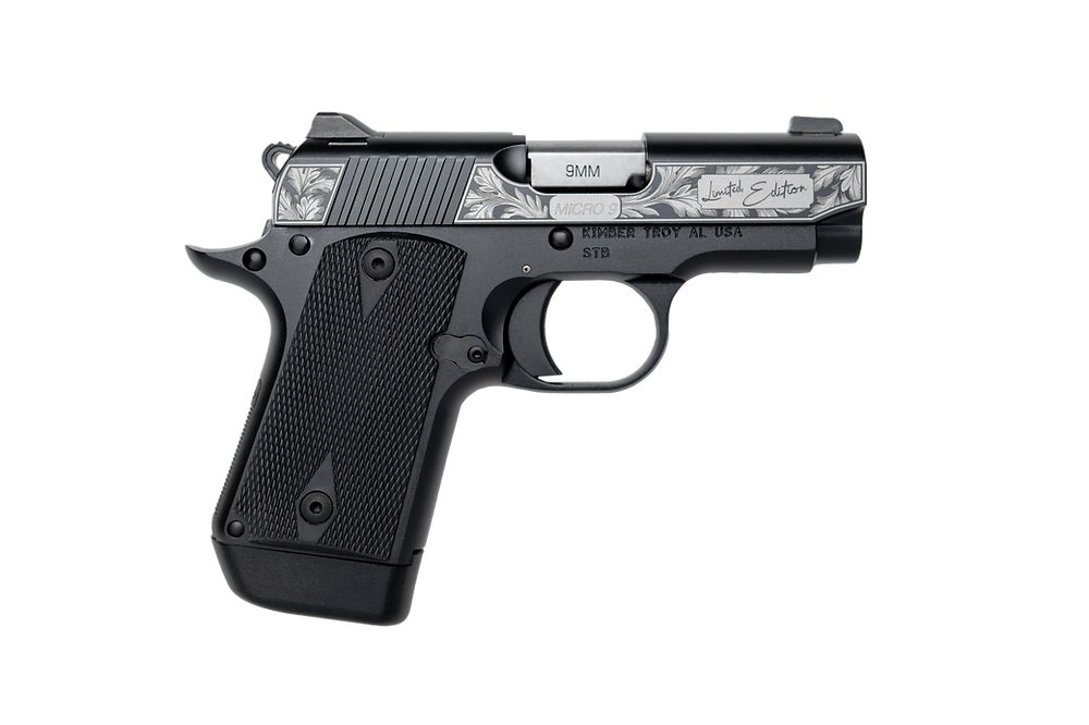KIMBER MICRO 9 FOLIA 9MM PISTOL LASER ENGRAVED LEAVES DESIGN 3.15" 1-7RD