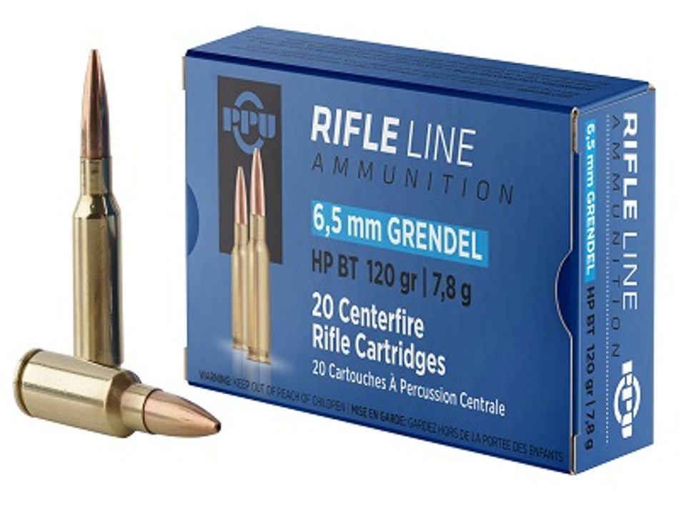 Prvi Partizan 6.5mm Grendel Rifle Line 120 grain Hollow Point Boat Tail ammunition