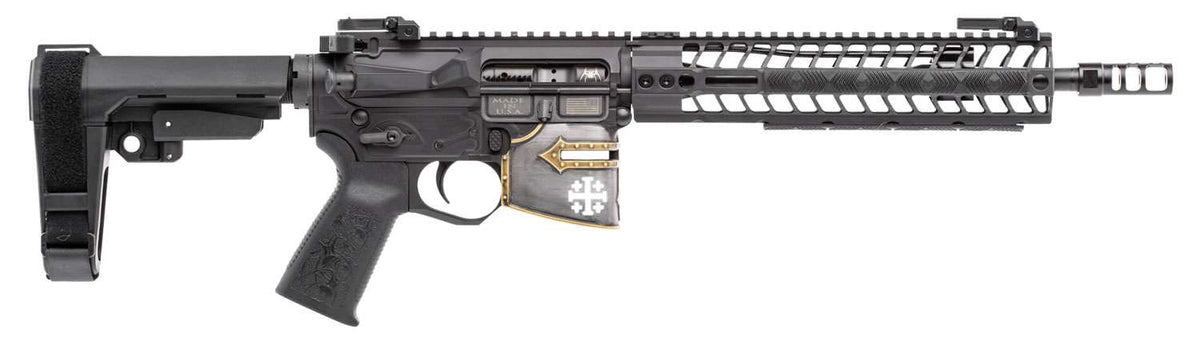 SPIKES TACT RARE BREED CRUSADER 11.5" 5.56 PISTL 10" M-LOK W SB3 BRACE & R2