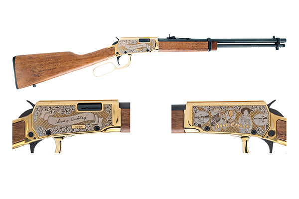 ROSSI RIO BRAVO 22LR LEVER RIFLE ANNIE OAKLEY EDITION ENGRAVED GOLD FINISH/BLK 15RD