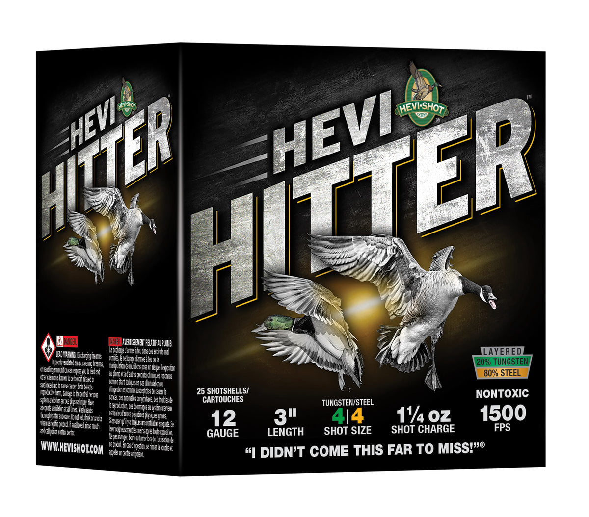 HEVI-Shot 12 Gauge Shotgun Ammo HEVI HITTER 3 in 1-1/4 oz BB