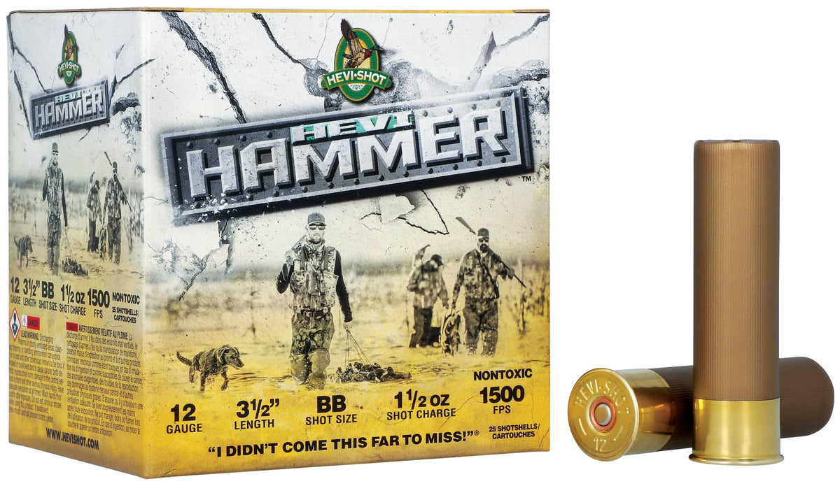 HEVI-Shot 12 Gauge Shotgun Ammo HEVI HAMMER 3 in 1-1/4 oz BB