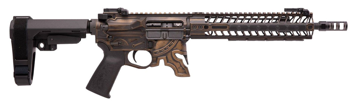 SPIKES TACTICAL RARE BREED SPARTAN DISTRESSED 11.5" 5.56 PISTOL W SB3 BRACE & R2