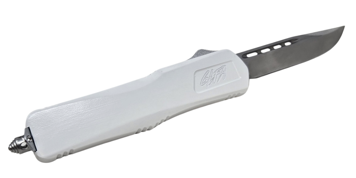 Great Lakes Medium White Automatic Knife 8" Smooth Blade