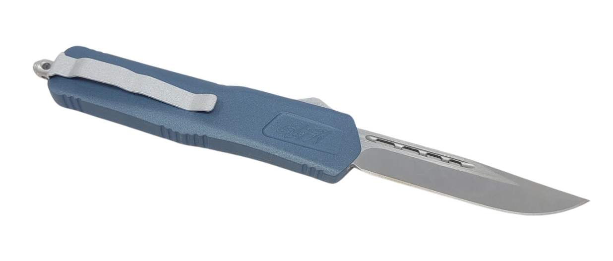 Great Lakes Medium Blue Automatic Knife 8" Smooth Blade