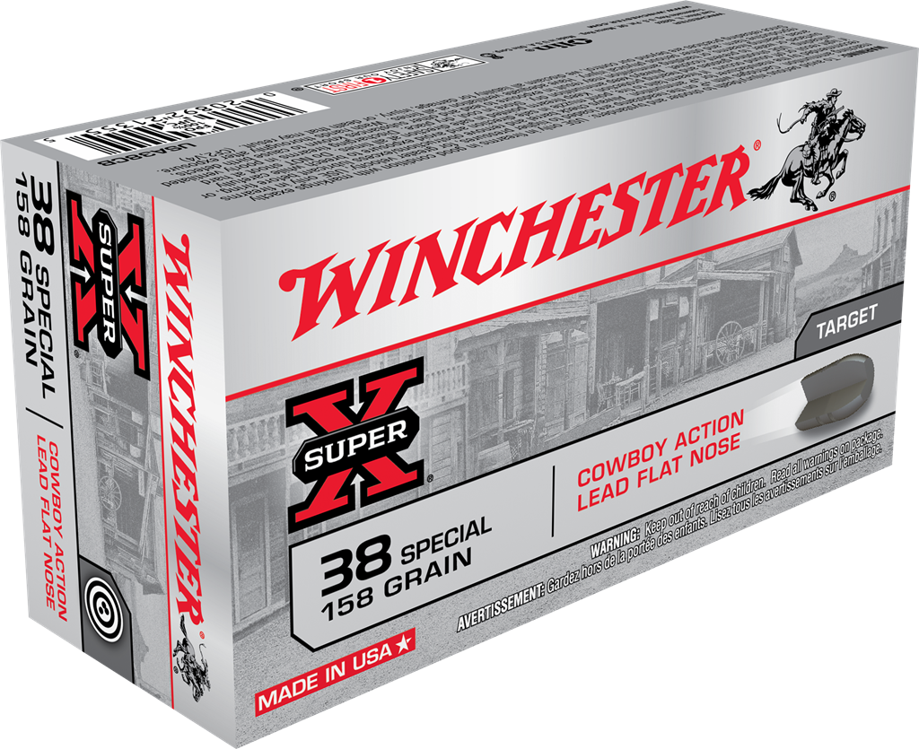 Winchester .38 Special Super X Cowboy Action 158 grain Lead Flat Nose ammunition