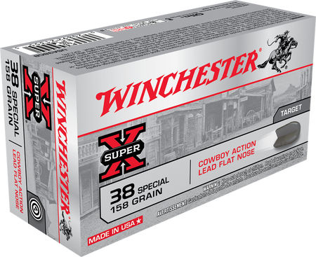 Winchester .38 Special Super X Cowboy Action 158 grain Lead Flat Nose ammunition