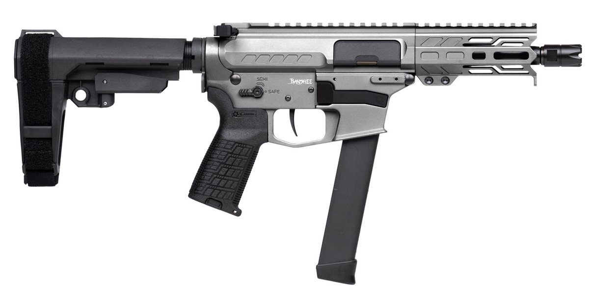 CMMG PISTOL, BANSHEE, MKGS, 9MM, 5", TUNGSTEN W/ADJ RIP BRACE