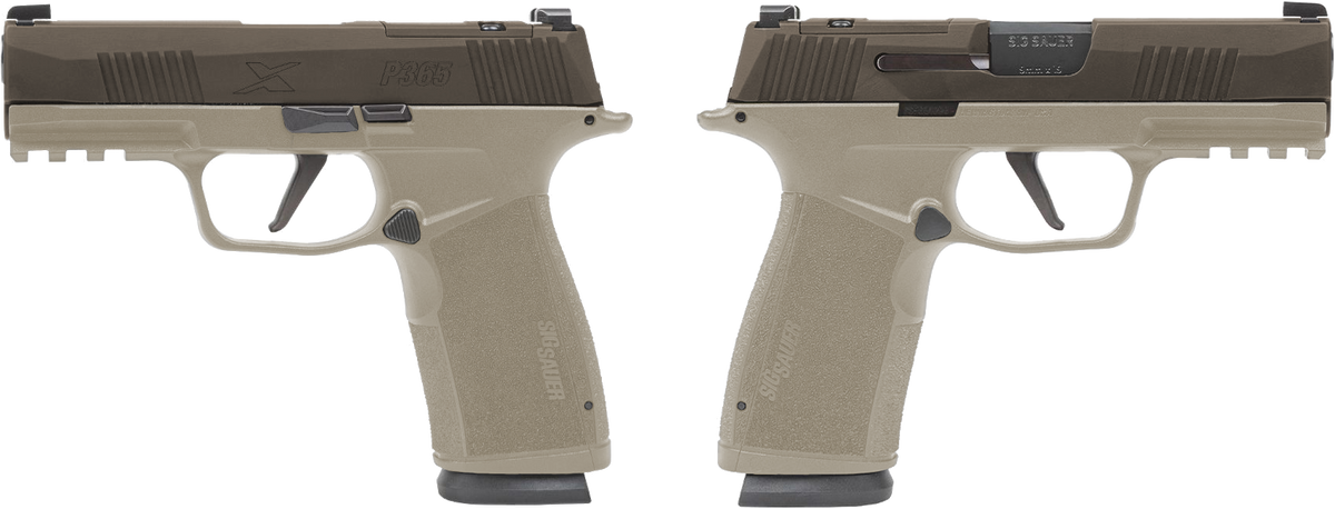 SIG SAUER P365 X-MACRO 9MM PSTL 3.7" 2-17RD M.S. OR 2 TONE BRONZE/TAN