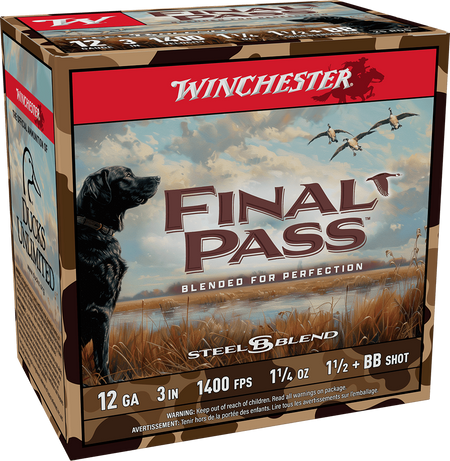 WINCHESTER 12 GA 3 HS 1-1/4 BB & 1.5 BLEND 25 RD/BX 10 BX/CS