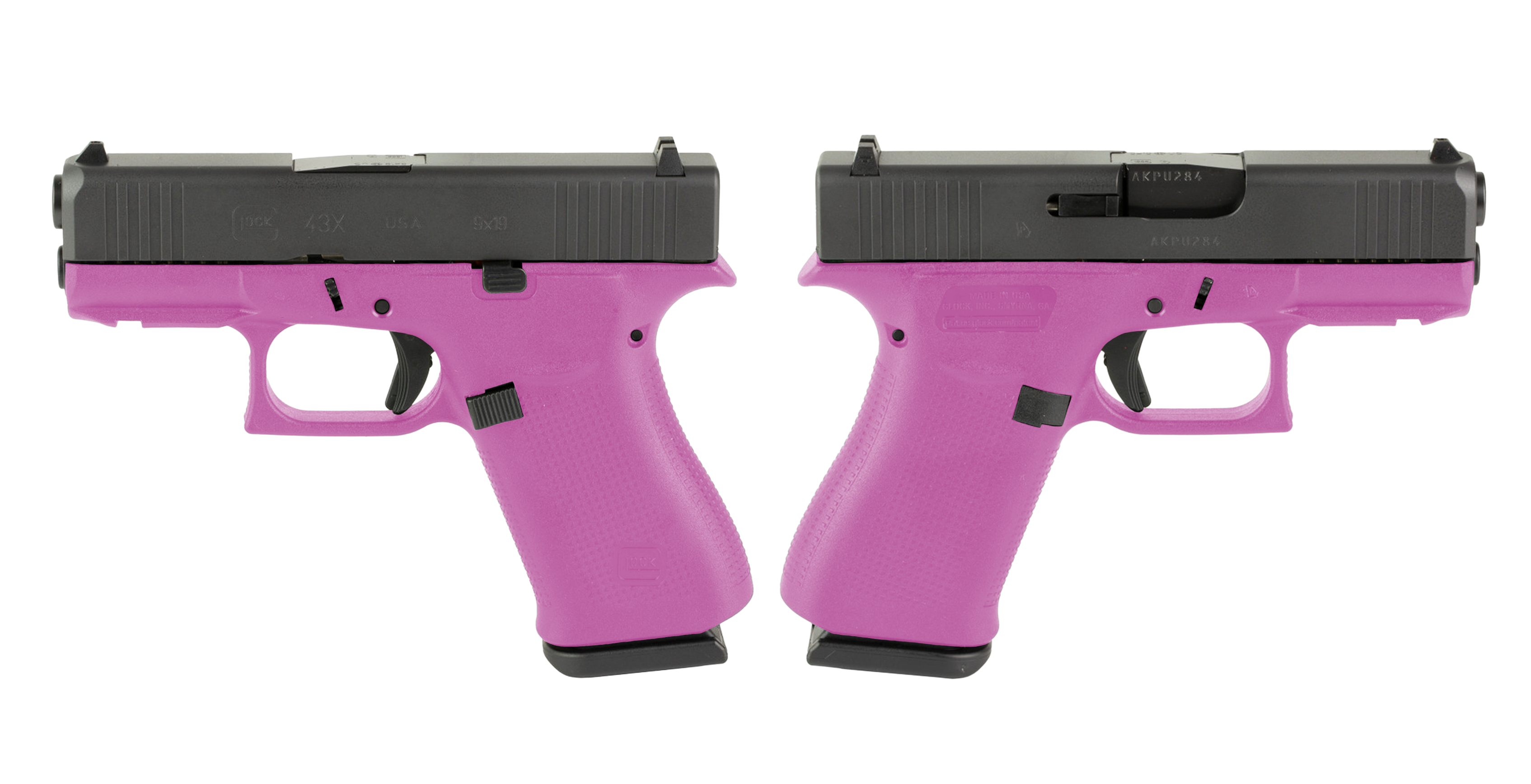 GLOCK G43X 9MM PISTOL 3.41" HOT PINK NIGHT SIGHTS 2-10RD MAGS