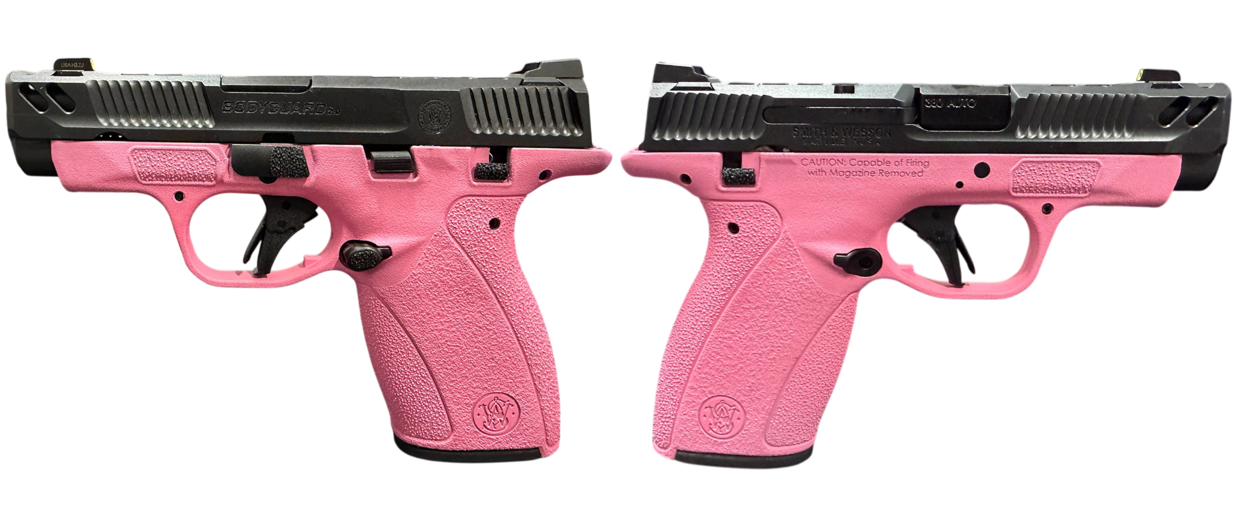SMITH & WESSON PC BODYGUARD 2.0 CARRY COMP PINK FRAME 380ACP PISTOL 3.1" M.S 1-10RD, 1-12RD MAG