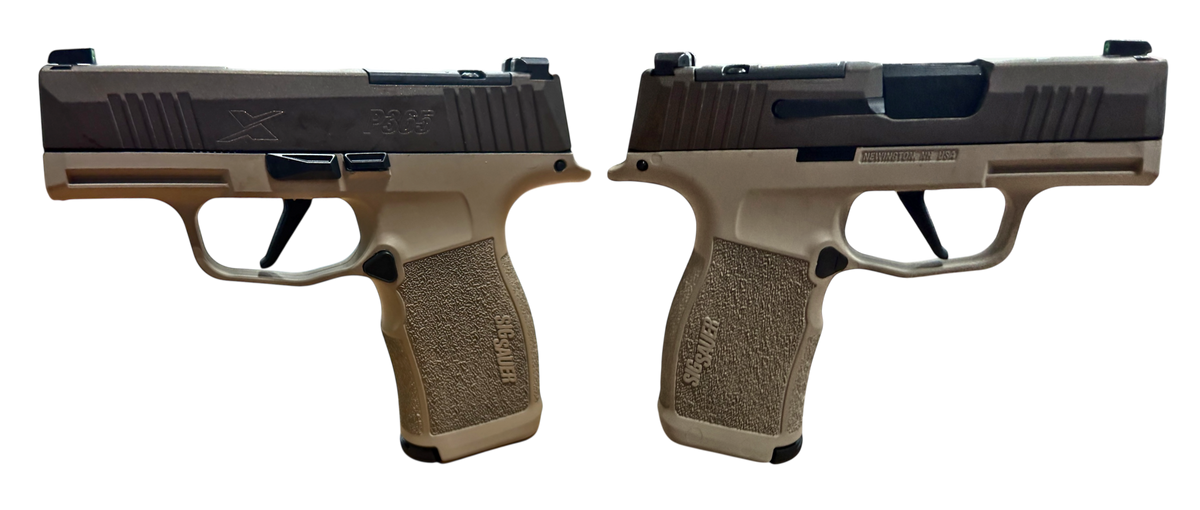 SIG SAUER P365X TWO TONE TAN 9MM PSTL 3.1" BBL 2-12RD MAGS, OPTC PLTE COVER