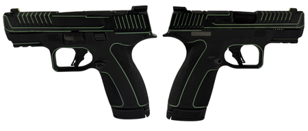 SMITH & WESSON M&P 9 SHIELD X NTS BLACK/LIME GREEN PISTOL 3.6" N.S. 1-13RD, 1-15RD MAG