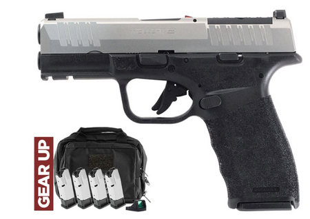 dSPRINGFIELD ARMORY HELLCAT PRO GEAR UP 9MM 3.7" STS/BLK OSP 5-10RD, VIRIDIAN, RNG BAG, CA COMP