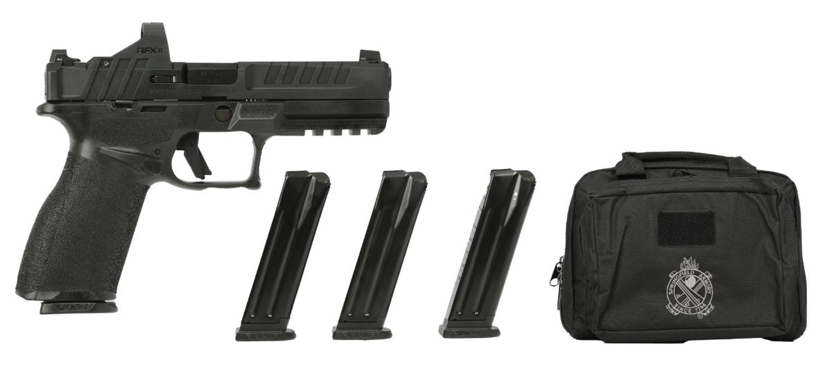 dSPRINGFIELD ARMORY ECHELON 4.5" 9MM 3 DOT TRITIUM GEAR UP 25 5-10RD MAG RANGE BAG VDIAN GRN OPTIC