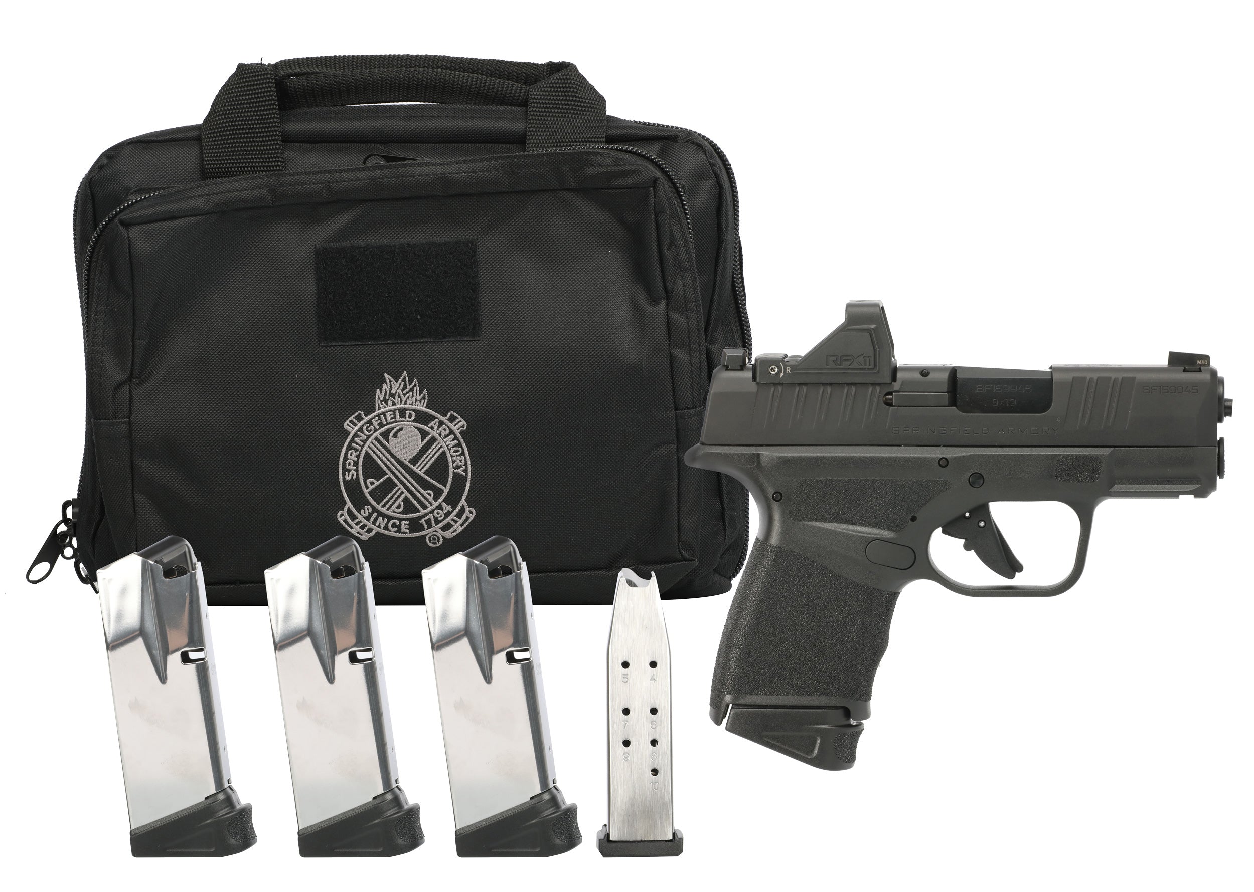 dSPRINGFIELD ARMORY HELLCAT GEAR UP 24 OSP BLK 3" 9MM 5-10RD, VIRIDIAN LASER RANGE BAG CA COMPLIANT