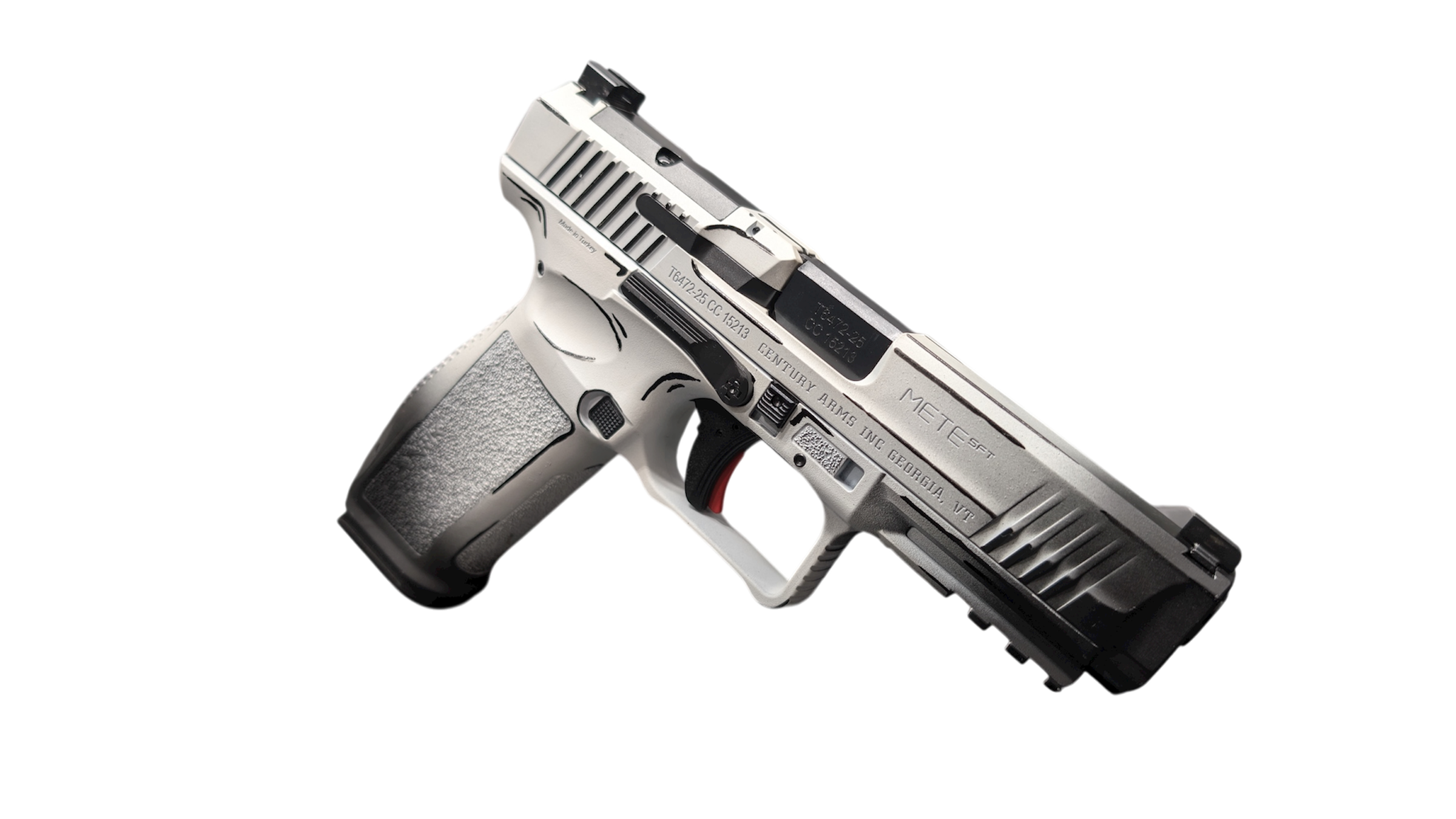 CENTURY CANIK METE SFT ONE SERIES DOODLE 9MM PSTL 4.46" WHITE/BLACK 1-18RD MAG